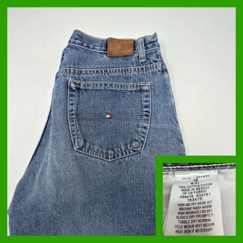 VTG Tommy Hilfiger Triple T Jeans Womens 12 R 30 Medium Wash High Rise Straight